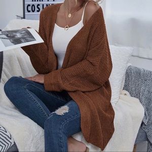 NEW W/O TAGS! Rust Brown Oversized Cardigan